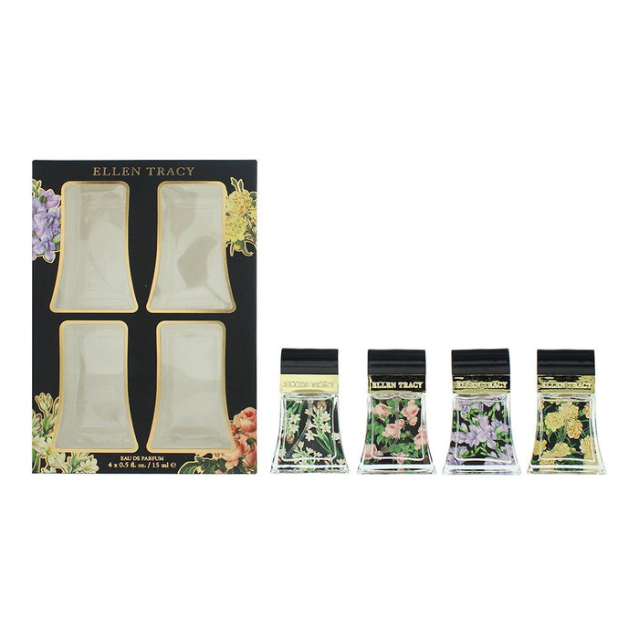 Ellen Tracy Classic Florals Black Coffret 4 Pcs Gift Set EDP 4 x 15ml For Women