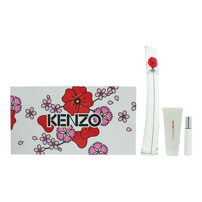 Kenzo Flower Eau de Toilette 3 Piece Gift Set For Women