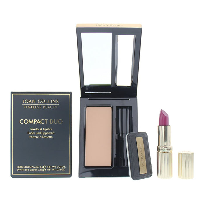 Joan Collins Compact Duo Powder 6G - Melanie Cream Lipstick 3.5G For Women