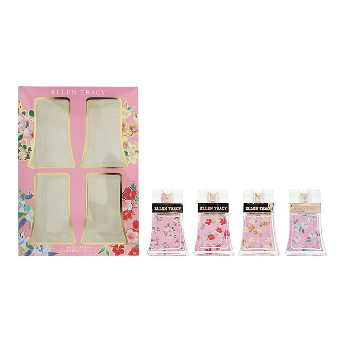 Ellen Tracy Classic Florals Pink Coffret 4 Pcs Gift Set: EDP 4 x 15ml For Women