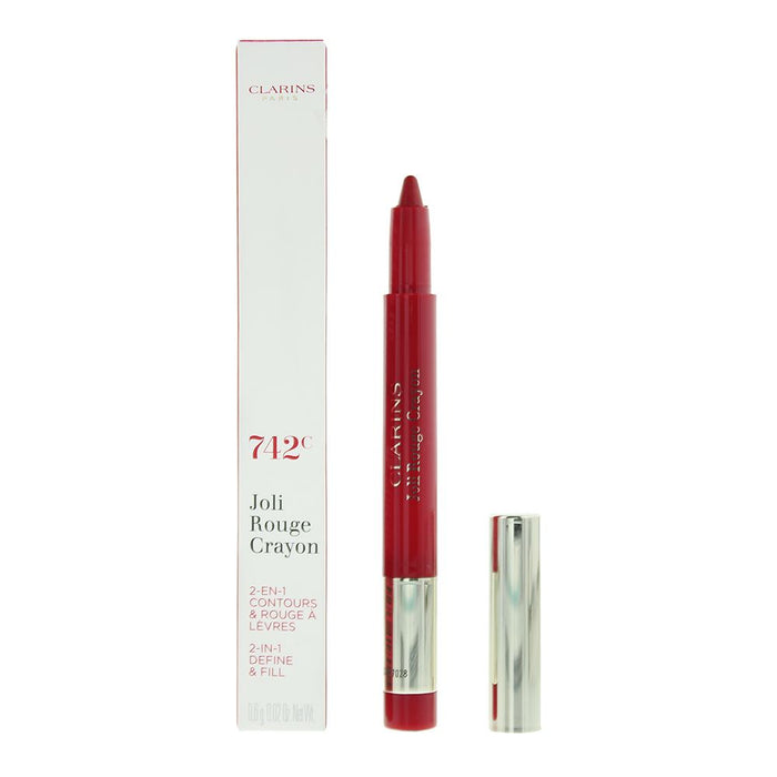 Clarins Joli Rouge 2 In 1 Define Fill 742C Joli Rouge Lip Crayon 0.6g For Women