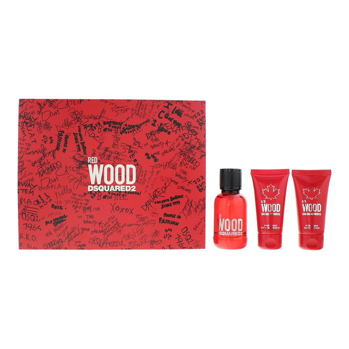 Dsquared2 Red Wood 3 Piece Gift Set For Women