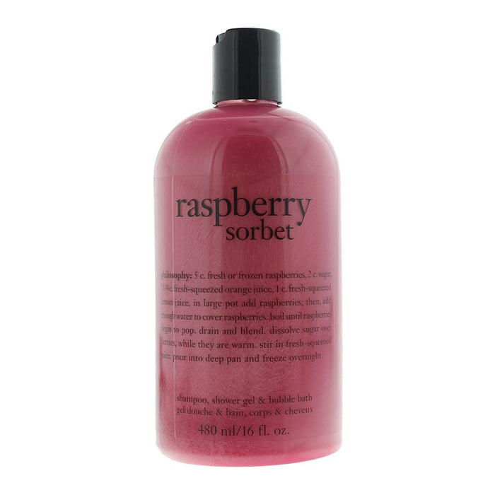 Philosophy Raspberry Sorbet Shamppo, Shower Gel Bubble Bath 480ml Women