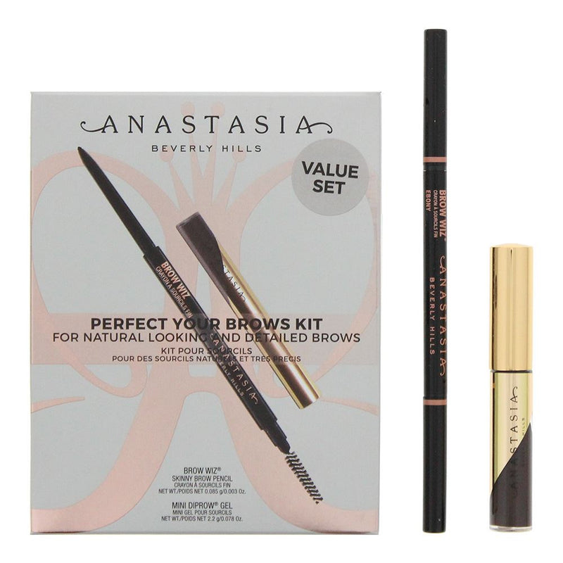 Anastasia Beverly Hills Perfect Your Brows Kit(Ebony Wiz Brow,Mini Dip Brow Gel)
