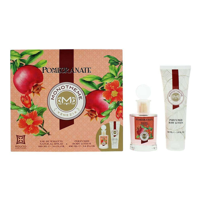 Monotheme Pomegranate 2 Piece Gift Set: EDT 100ml - Body Lotion 100ml For Women