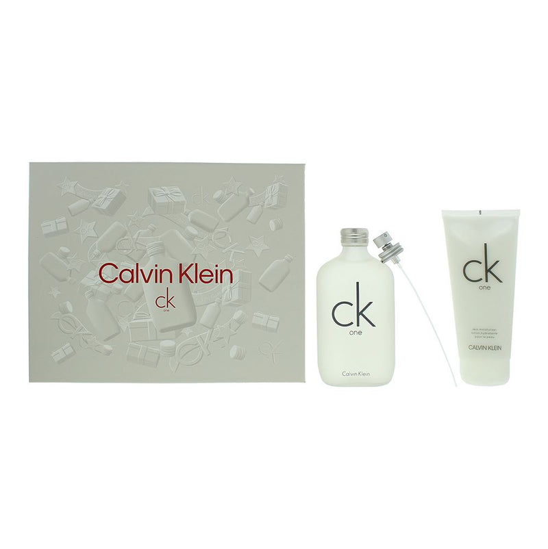 Calvin Klein Ck One 2 Piece Gift Set: EDT 200ml - Body Lotion 200ml Unisex Spray