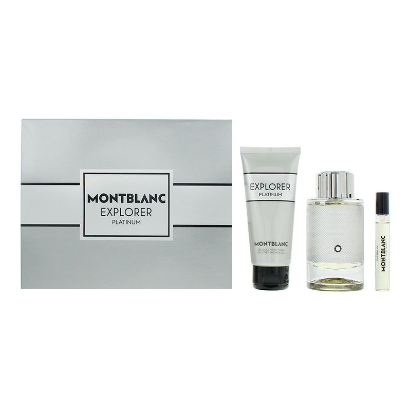 Montblanc Explorer Platinum 3pc Gift Set EDP 100ml  7.5ml  Shower Gel