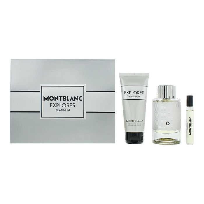 Montblanc Explorer Platinum 3pc Gift Set EDP 100ml  7.5ml  Shower Gel