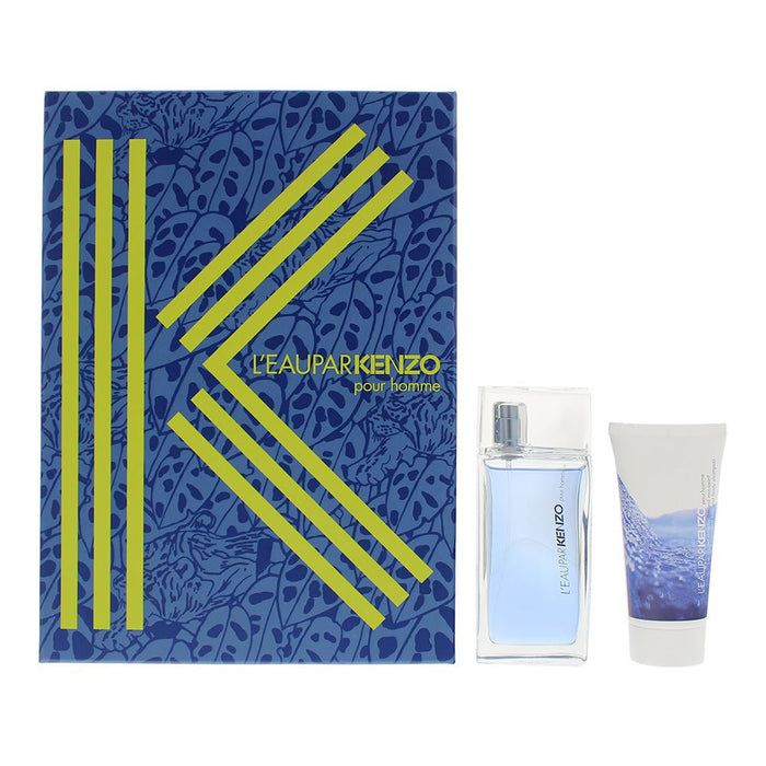 Kenzo L'eau Par Kenzo 2 Pcs Gift Set EDT 50ml - Hair Body Shampoo 50ml Men Spray