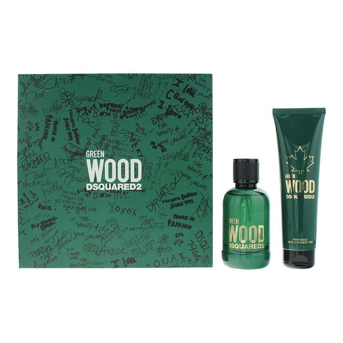 Dsquared2 Green Wood 2 Pcs Gift Set For Men Brand NEW