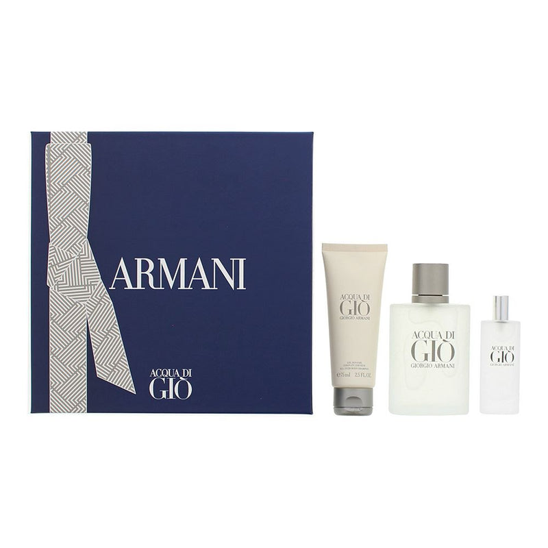 Giorgio Armani Acqua Di Gio Gift Set: EDT 100ml - EDT 15ml - Shower Gel 75ml