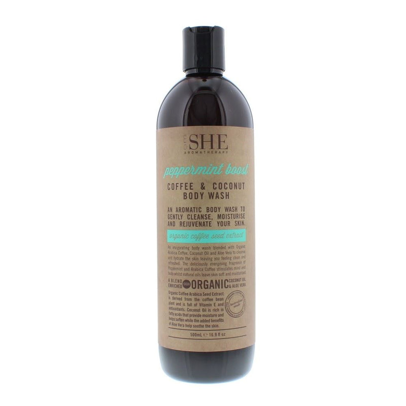 Om She Coffee & Coconut Body Wash Peppermint Boost 500ml