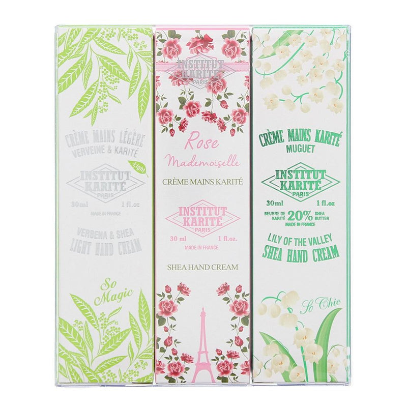 Institut Karite Paris Shea Gift Set 3 x Hand Cream 30ml-Rose Mademoiselle