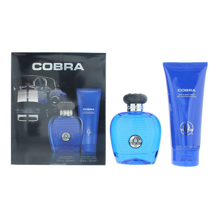 Carroll Shelby Blue Cobra 2 Piece Gift Set: EDT 100ml - Body wash 150ml for Men