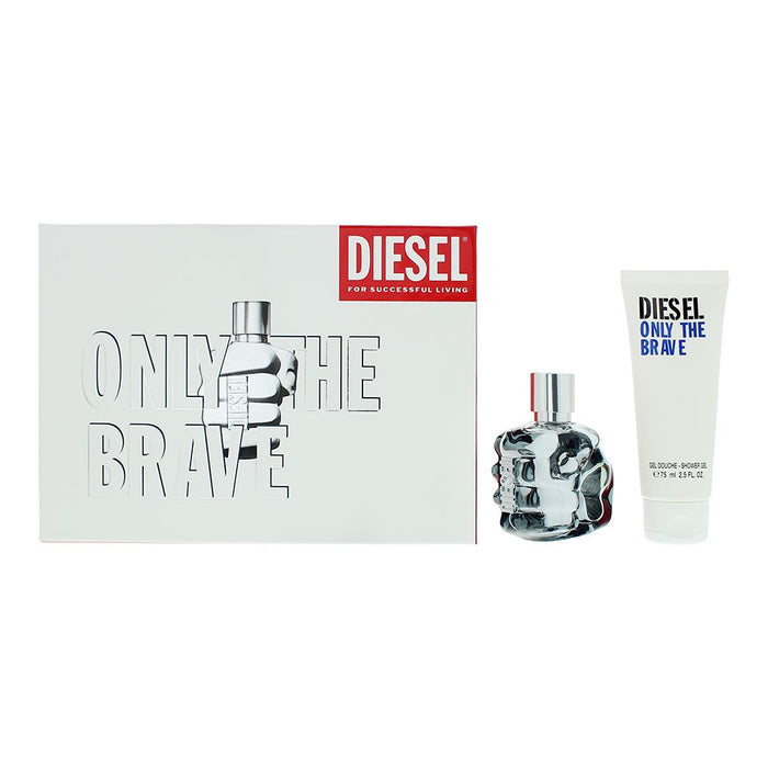 Diesel Only The Brave 2 Piece Gift Set: EDT 50ml - Shower Gel 75ml For Men