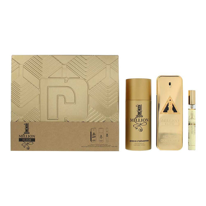 Paco Rabanne 1 Million Elixir 3 Pcs Gift Set: EDP 100ml  10ml  Deo 150ml