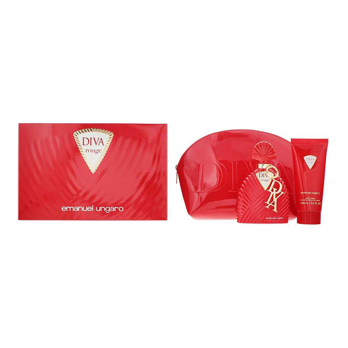 Emanuel Ungaro Diva Rouge 3 Piece Gift Set For Women