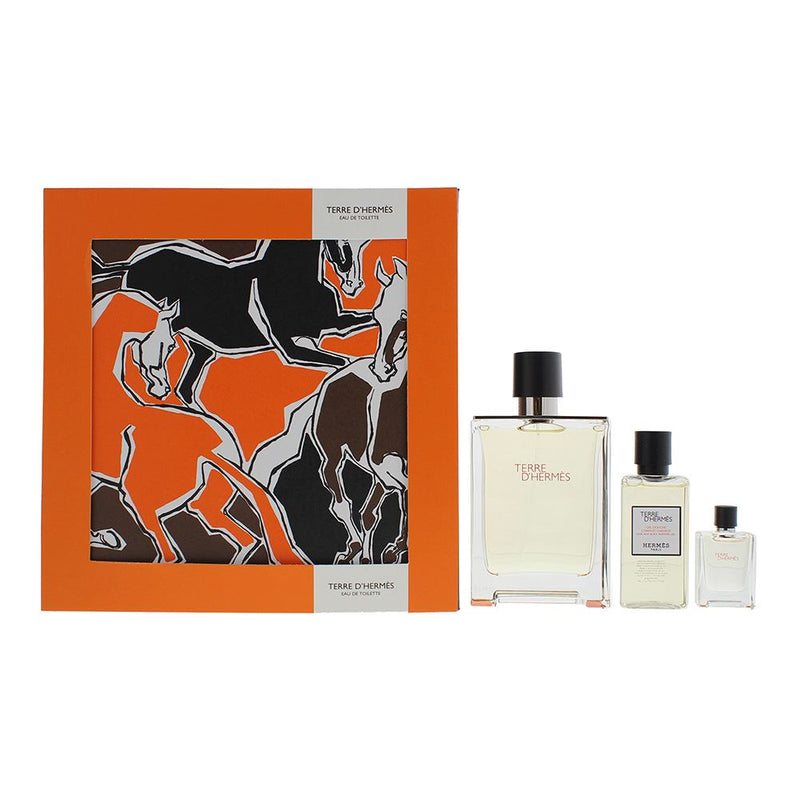 Hermes Terre D'Hermes 3 Piece Gift Set: EDT 100ml - EDT 5ml - Shower Gel 40ml