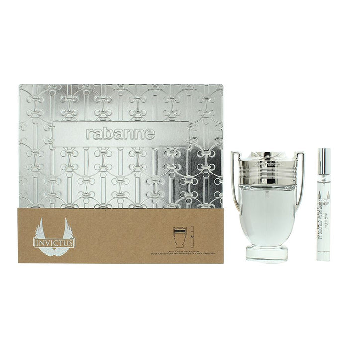Paco Rabanne Invictus 2 Piece Gift Set: EDT 100ml - EDT 10ml For Men