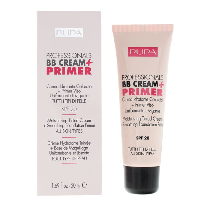 Pupa Professionals BB Cream  Primer 002 Sand SPF 20 Tinted Cream 50ml