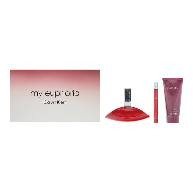 Calvin Klein My Euphoria 3 Pcs Gift Set: EDP 100ml - EDP 10ml -Body Lotion Women