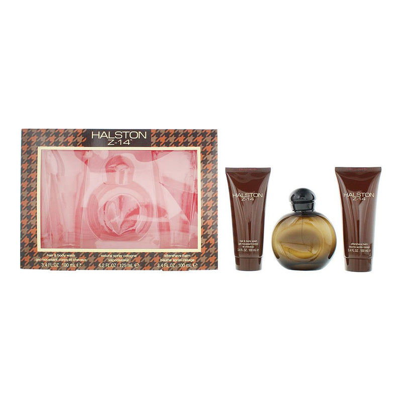 Halston Z-14 3pc Gift Set EDC 125ml  After Shave Balm  Hair Body Wash