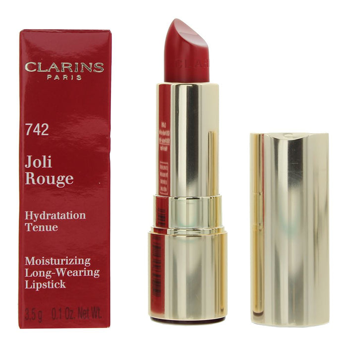 Clarins Joli Rouge Long Wearing Moisturizing Lipstick 742 Joli Red 3.5gFor Women