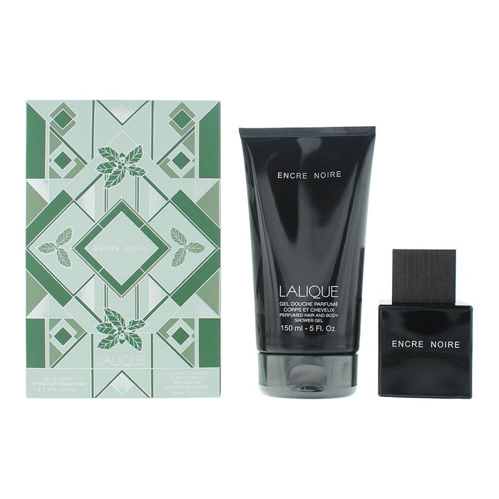 Lalique Encre Noire 2 Piece Gift Set: EDT 50ml - Shower Gel 150ml For Men