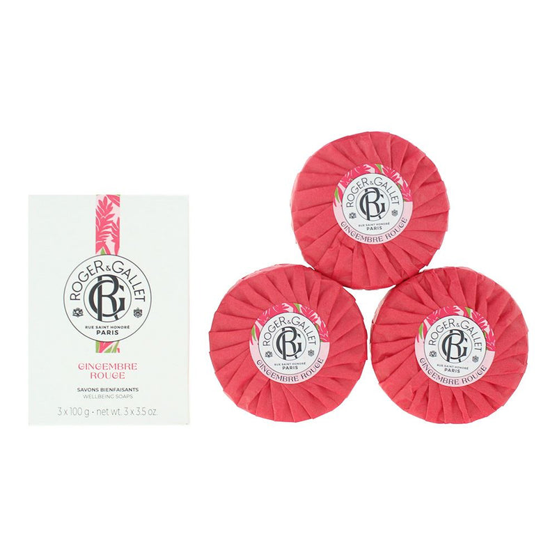 Roger & Gallet Gingembre Rouge 3 x Soap 100g For Unisex