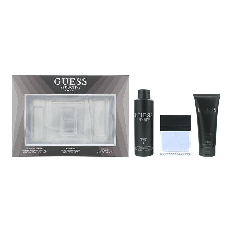 Guess Seductive Homme EDT 3 Piece Gift Set(EDT 100ml DS 226ml Shower Gel 200ml)