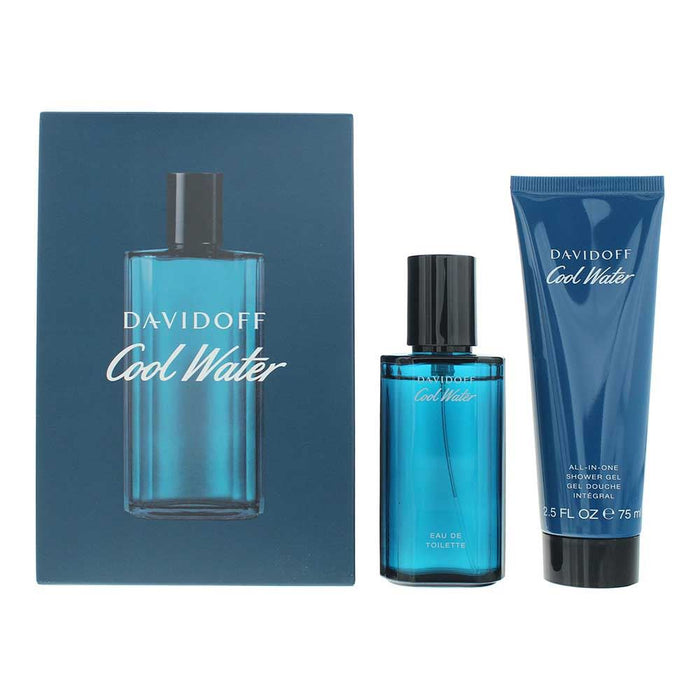 Davidoff Cool Water For Him 2 Piece Gift Set: EDT 40ml - Shower Gel 75ml For Men