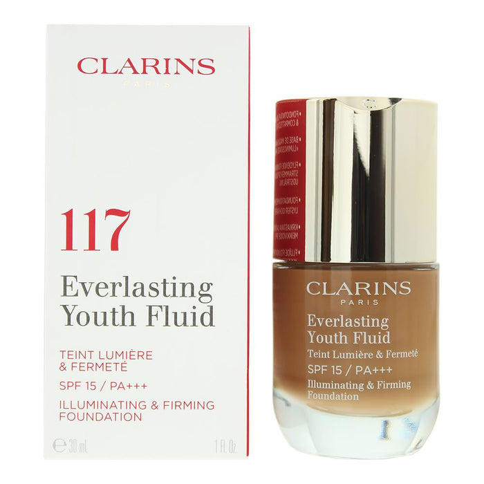Clarins Everlasting Youth Fluid 117 Hazelnut Foundation 30ml For Women