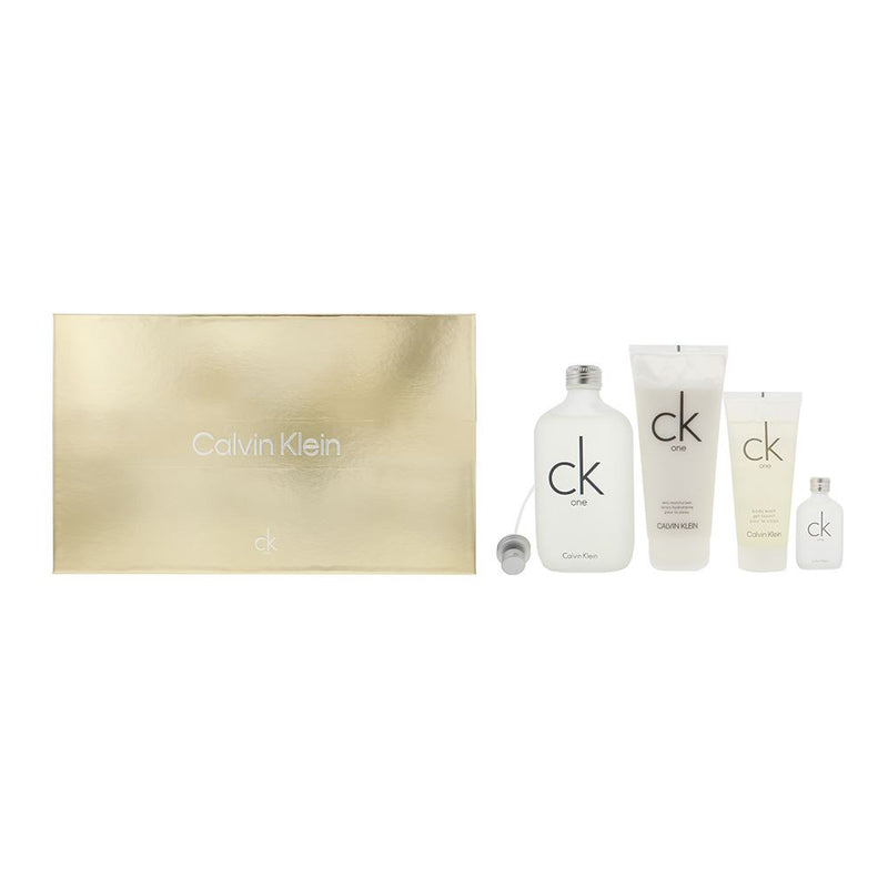 Calvin Klein CK One 4pc GiftSet EDT 200ml 힙  Lotion 100ml 䨚ぺ Gel 100ml