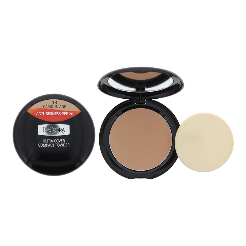 Isadora Ultra Cover Anti-Redness SPF20 18 Camouflage Compact Powder 10gFor Women