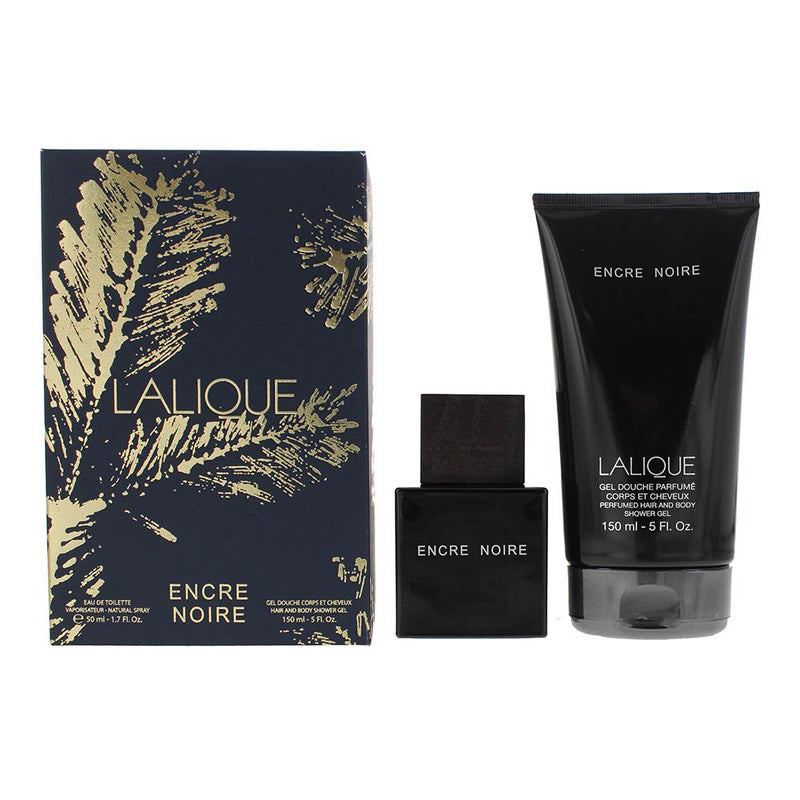 Lalique Encre Noire 2pc Gift Set - EDT 50ml - Shower Gel 150ml For Men