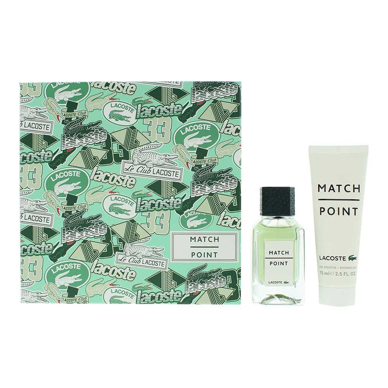 Lacoste Match Point 2 Piece Gift Set: EDT 50ml - Shower Gel 75ml For Men