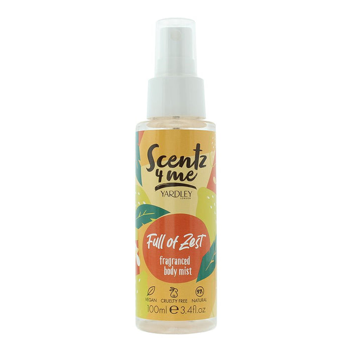 Yardley Scentz 4 Me Full Of Zest Fragranced Body Mist 100ml For Unisex