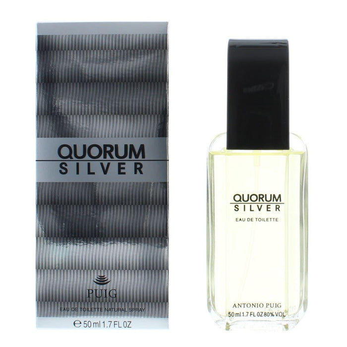 Antonio Puig Quorum Silver Eau de Toilette 50ml Men Spray