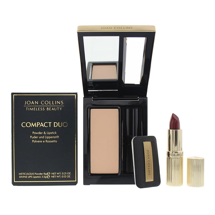 Joan Collins Compact Duo Powder 6G - Helene Cream Lipstick 3.5G For Women