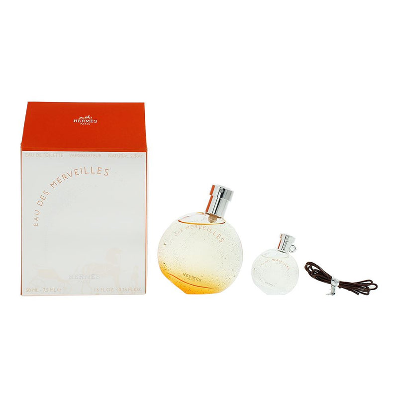 Hermes Eau Des Merveilles 2 Piece Gift Set: EDT 50ml - EDt 7.5ml Women Spray