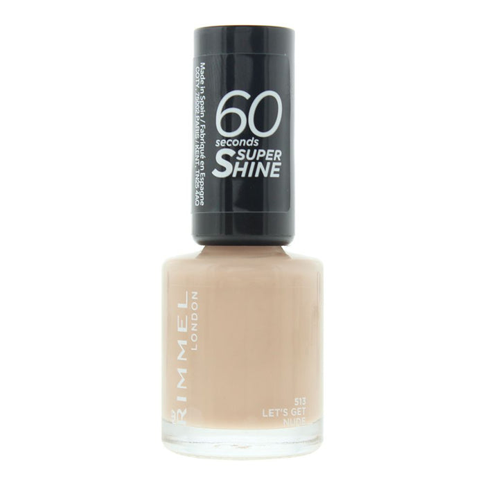 Rimmel 60 Seconds Super Shine 513 Let's Get Nude Nail Polish 8ml For Women