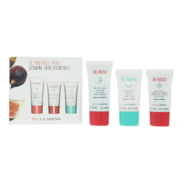 Clarins My Clarins Glowing Skin Essentials 3 Piece Gift Set For Women