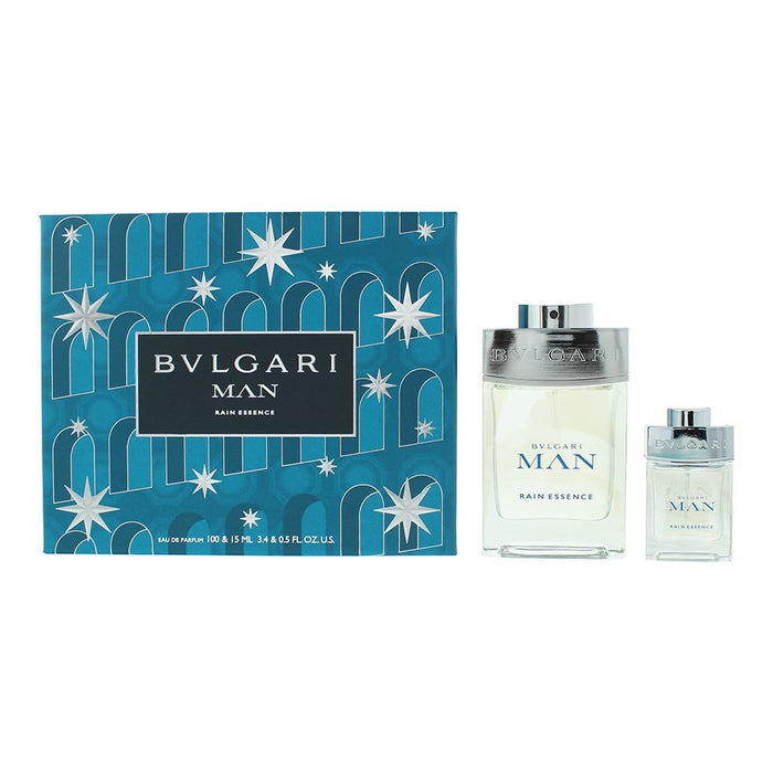 Bulgari Man Rain Essence 2 Piece Gift Set: EDP 100ml - EDP 15ml For Men