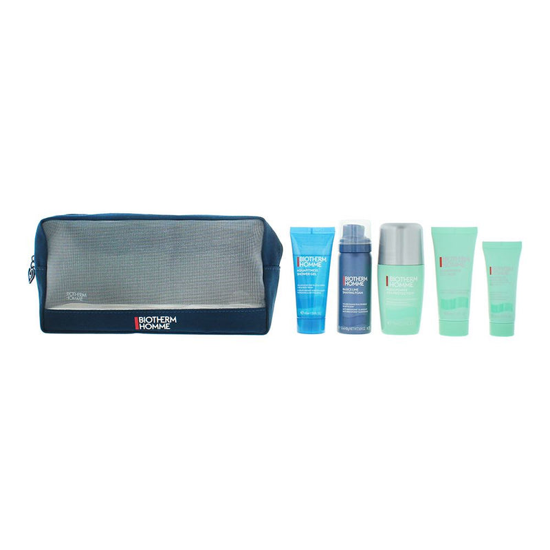 Biotherm Homme Aquapower Routine 5pc Giftset:Roll-On Shaving Foam Cleanser 2XGel