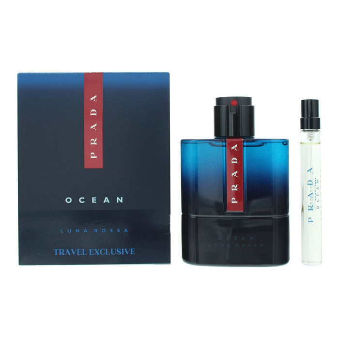 Prada Luna Rossa Ocean 2 Piece Gift Set: Eau de Toilette 100ml For Men