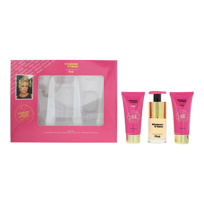 Pink Whatever It Takes 3 Piece Gift Set For Women