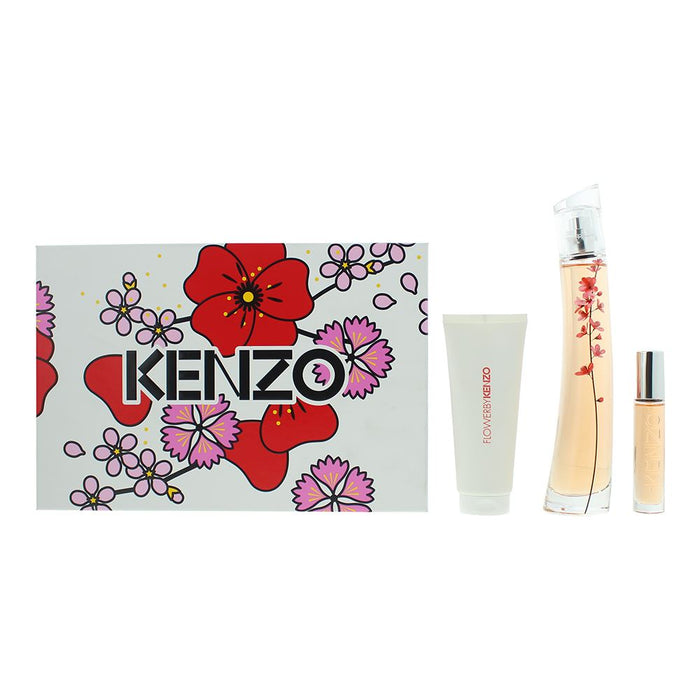 Kenzo Flower Ikebana Sakura Eau de Parfum 3 Piece Gift Set Women Perfume