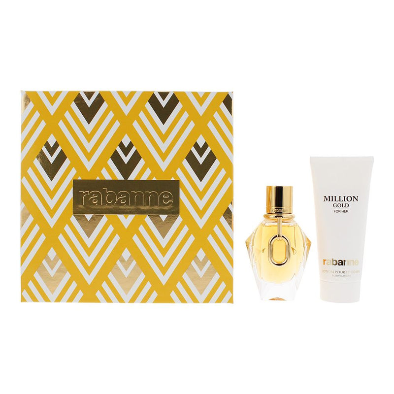 Paco Rabanne Million Gold 2pc Gift Set - EDP 50ml - Lotion 100ml For Women