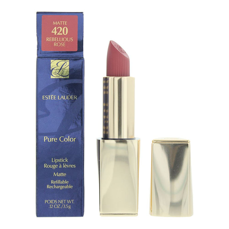 EstÃ©e Lauder Pure Color Matte 420 Rebellious Rose Lipstick 3.5g for Women