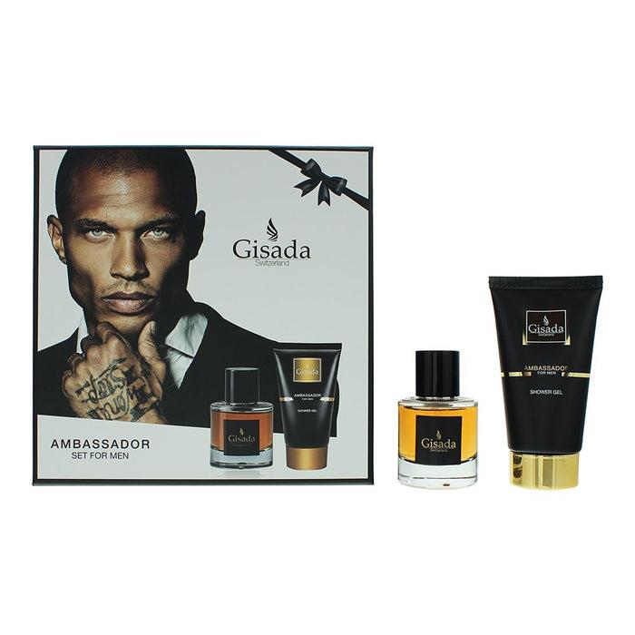 Gisada Ambassador Men 2 Piece Gift Set: EDP 50ml - Shower Gel 100ml For Men